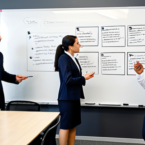 Home 29 학제간 지식 구축의 문화적 차이 - Cross-Cultural Teamwork**
"A diverse group of professionals collaborating in a modern office space,...