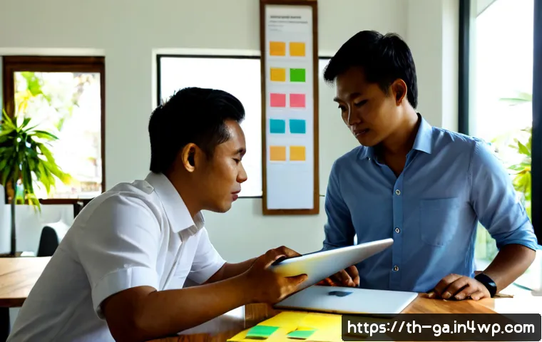 Home 17 학제간 프로젝트의 성공 요소 - Photorealistic interdisciplinary project team in a bright modern Bangkok coworking studio, Thai arch...